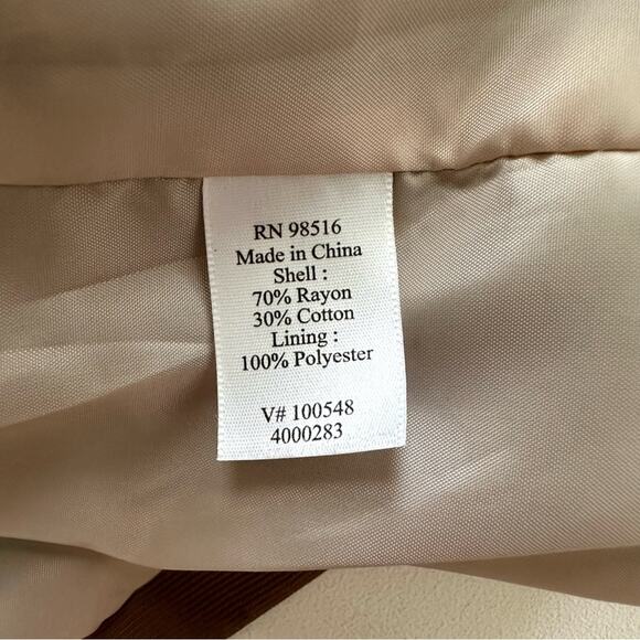 Coldwater Creek Brown Tan Short Sleeve Pockets Lined Career Blazer Size 6 Petite - Picture 8 of 11